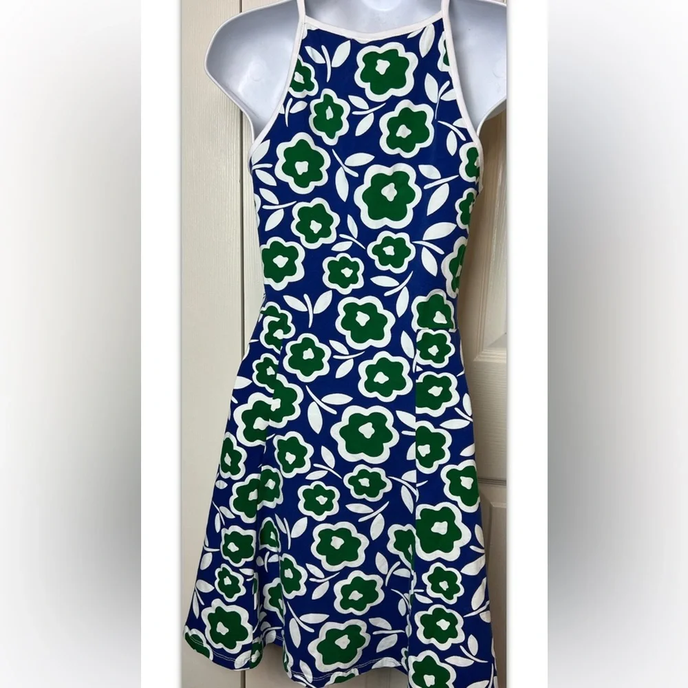 ASOS Tank Dress NWT Blue Green White Shift Floral Sleeveless Summer Size 6